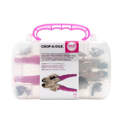 OJILLADORA CROP A DILE CON ESTUCHE ROSA Y OJILLOS WR