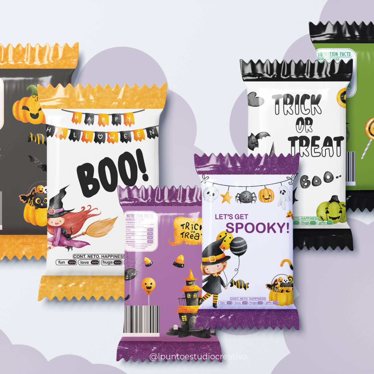 Watercolor Candy Bags Halloween