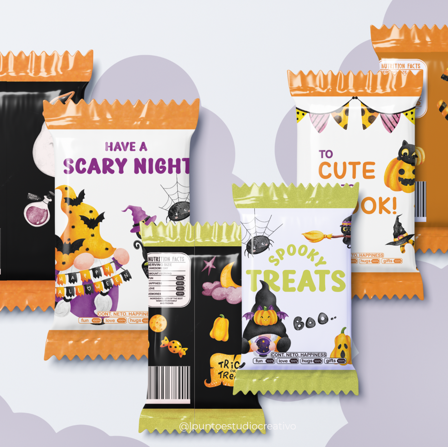 Watercolor Candy Bags Halloween