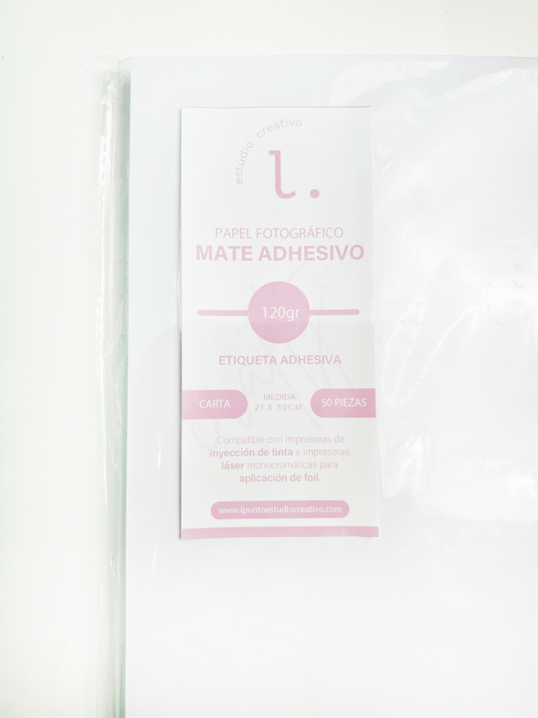 Papel fotográfico Mate Adhesivo 120gr. CARTA / A4