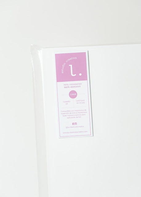 Papel fotográfico Mate Adhesivo 120gr.