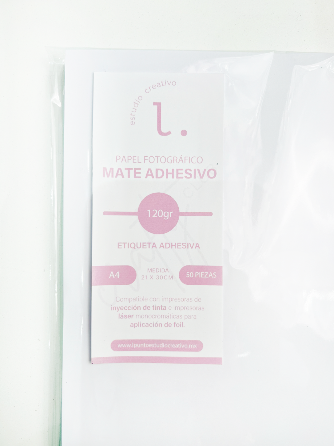 Papel fotográfico Mate Adhesivo 120gr. CARTA / A4