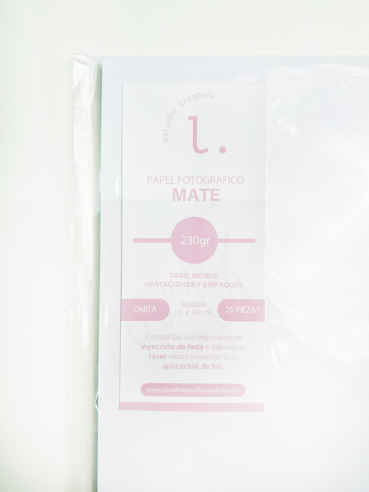 Papel fotográfico Mate 230gr. CARTA