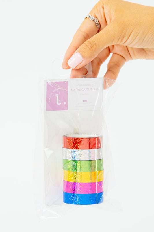 Cinta Adhesiva Glitter Delgada